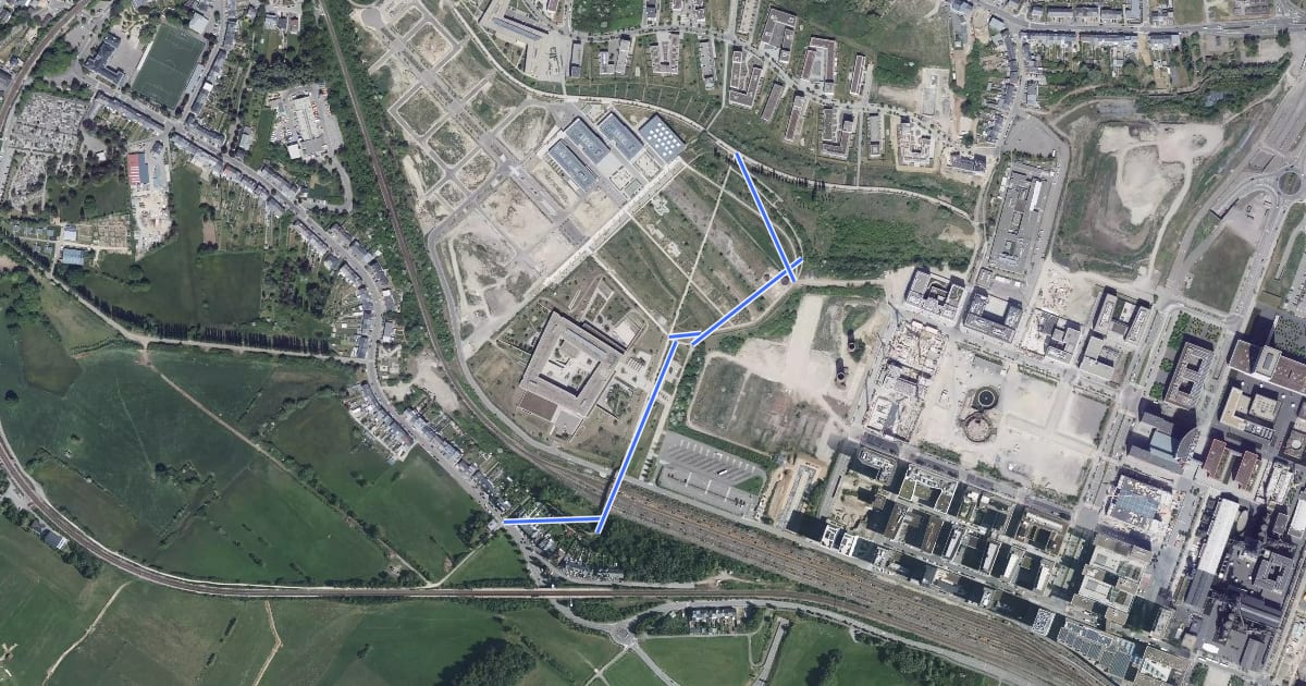 Маршрут Liaison cyclable PC8-Lycée на спутниковом снимке