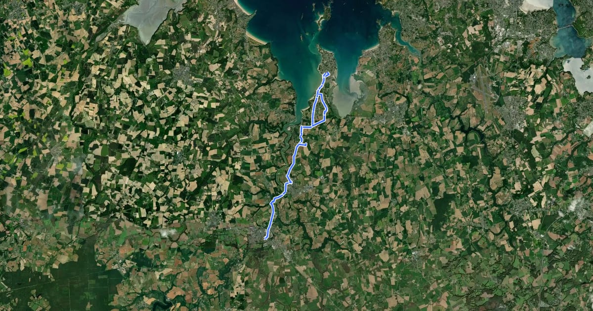 Маршрут Liaison de la Véloroute Littorale vers Plancoët et Saint-Jacut-de-la-Mer на спутниковом снимке