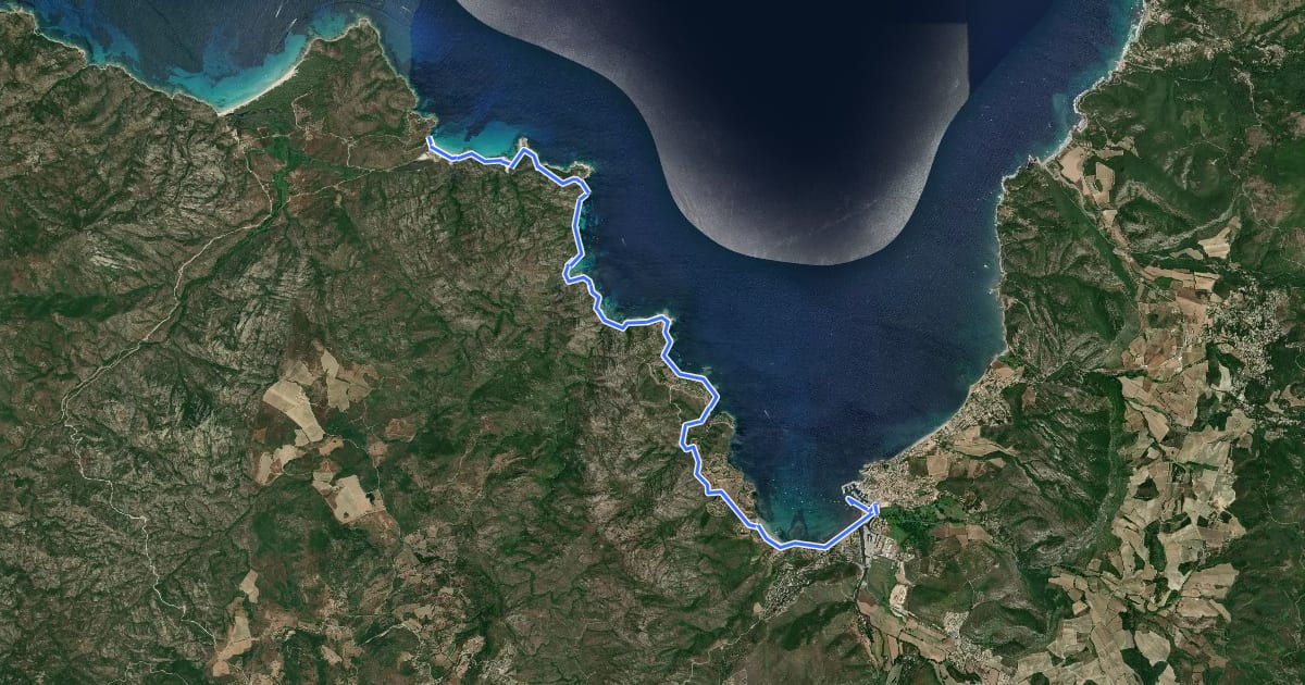 Маршрут Liaison littorale de Saint-Florent à la plage du Lotu на спутниковом снимке