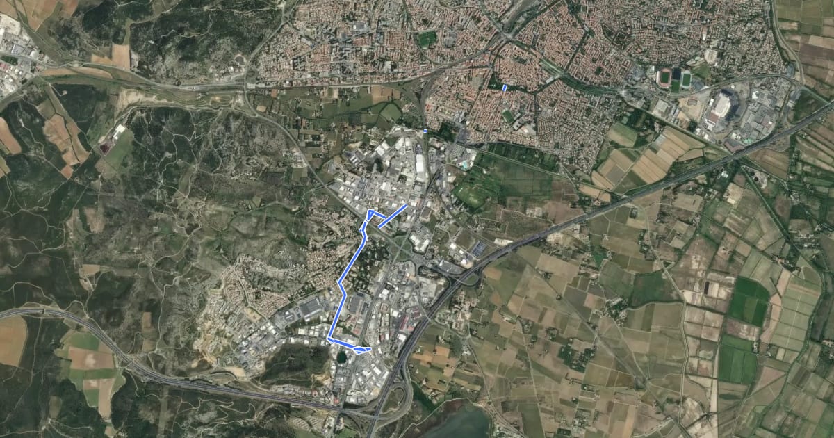 Маршрут Liaison Narbonne sud (projet) на спутниковом снимке