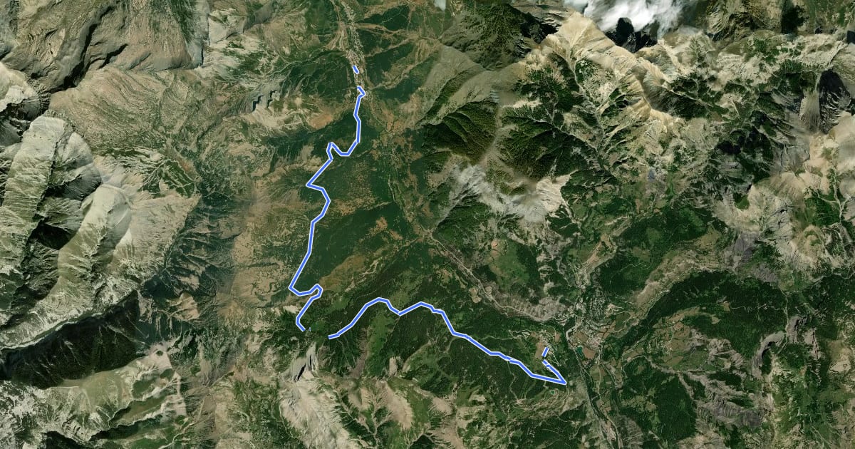 Маршрут Liaison Val d'Allos - La Foux / Val d'Allos - Le Seignus на спутниковом снимке