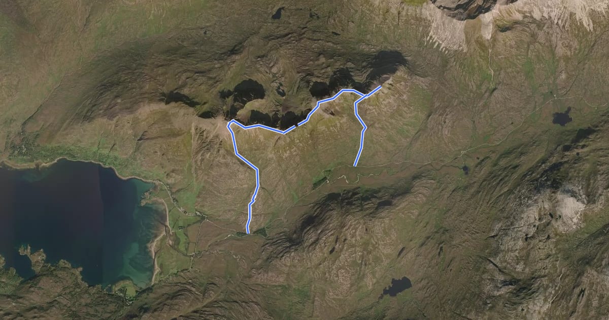 Маршрут Liathach Trail на спутниковом снимке