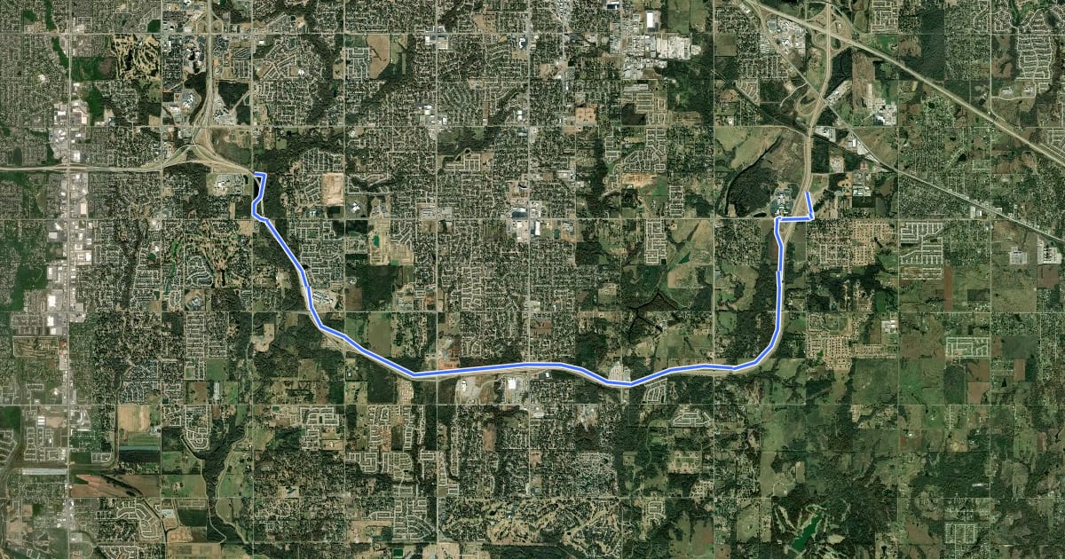 Маршрут Liberty Parkway Trail на спутниковом снимке