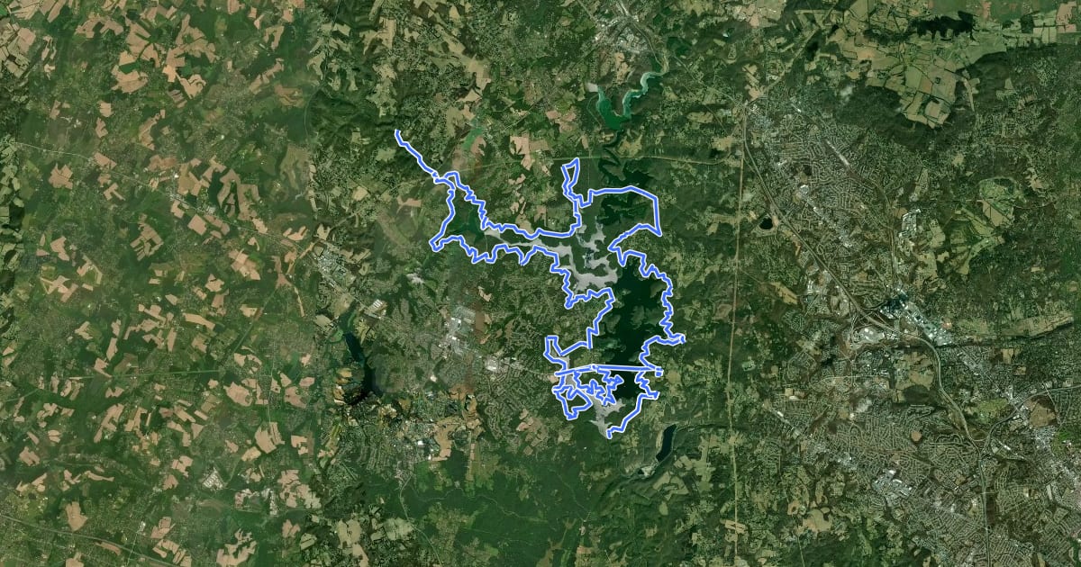 Маршрут Liberty Reservoir Survivor Expedition на спутниковом снимке