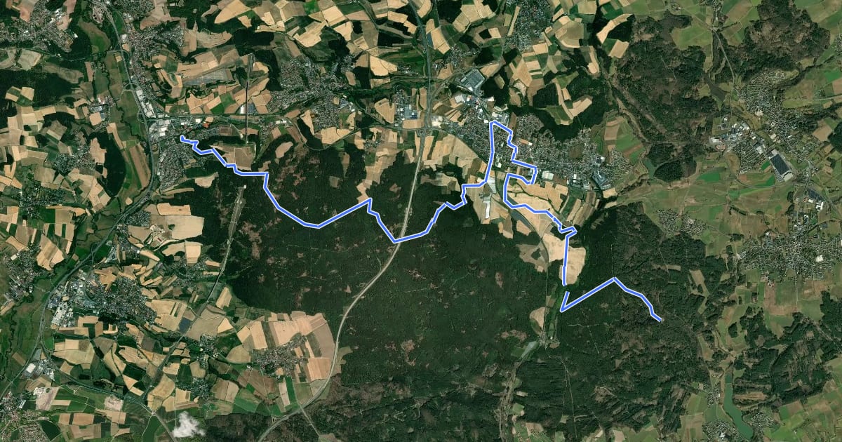 Маршрут Lichtenfelser Nordweg на спутниковом снимке