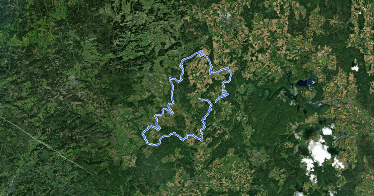 Маршрут Lichtenfelser Panoramaweg на спутниковом снимке