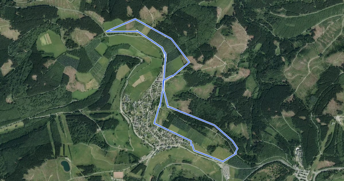 Маршрут Lichtenscheid Loipe на спутниковом снимке