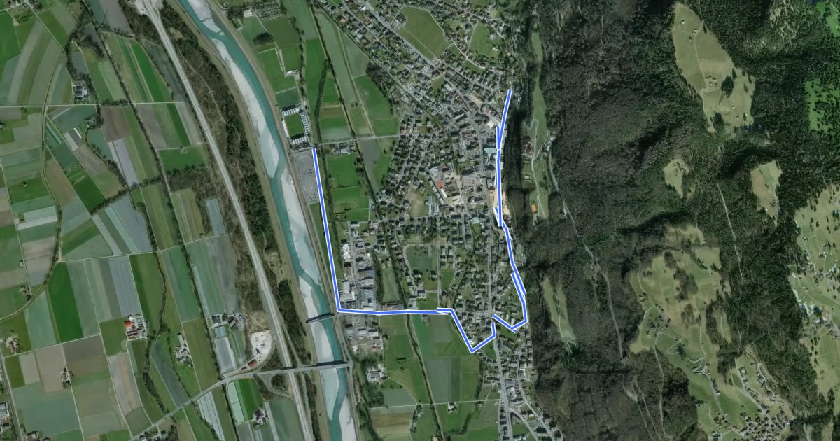 Маршрут Lichtenstein-Weg - Stadtrundgang Vaduz на спутниковом снимке