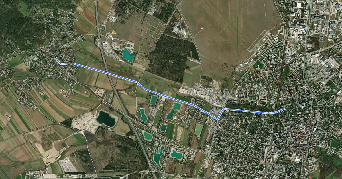 Маршрут Lichtenwörth - Wr. Neustadt - Bad Fischau-Brunn на спутниковом снимке