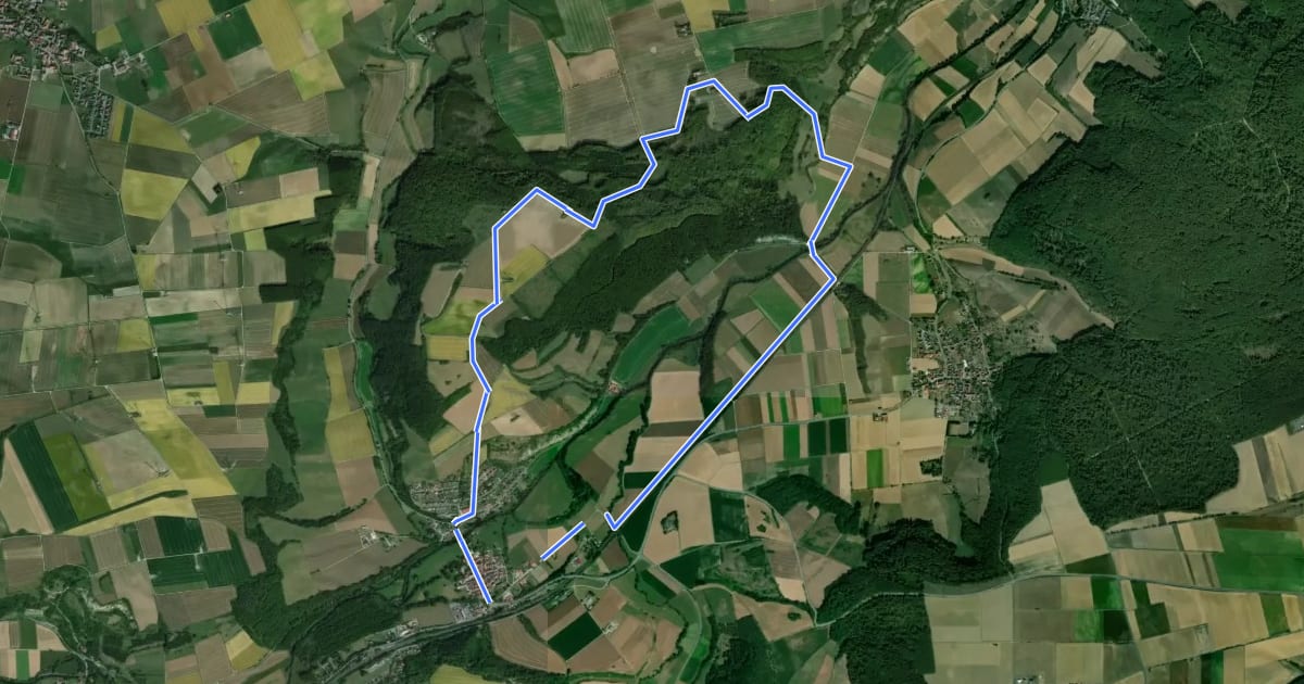 Маршрут Liebenau Rundweg Li2 на спутниковом снимке