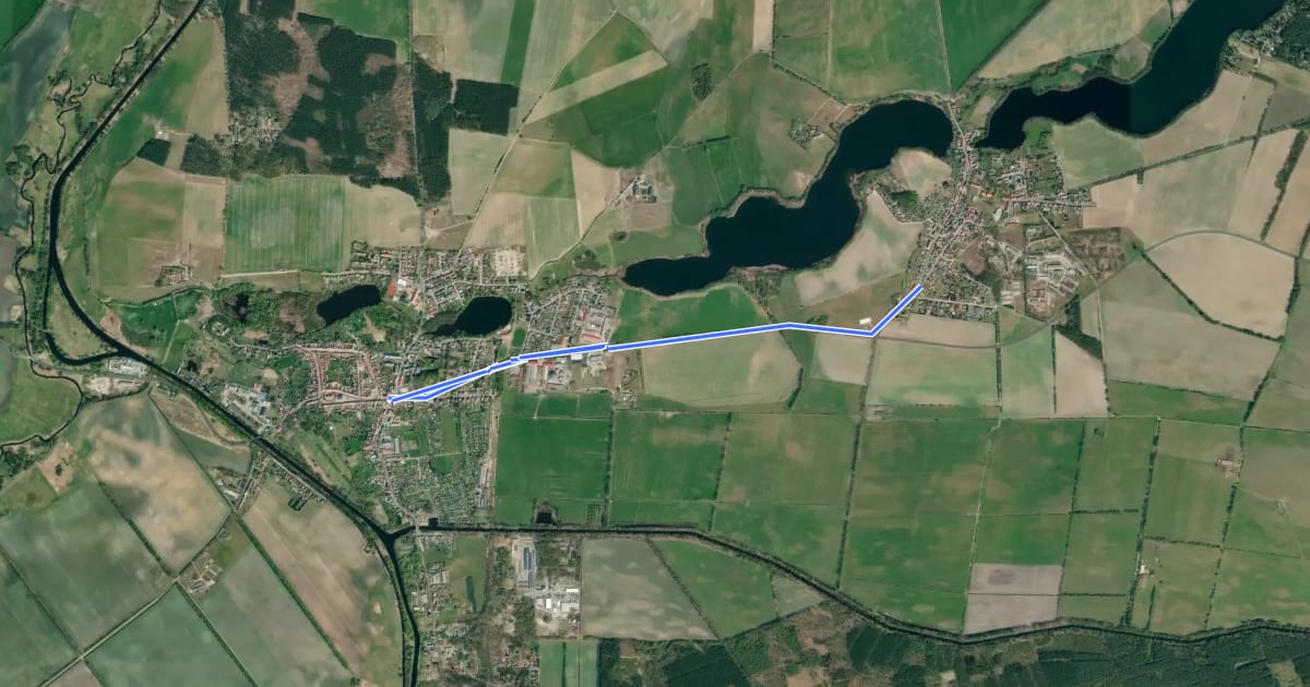 Маршрут Liebenwalde (74) - Liebenwalde (76) на спутниковом снимке