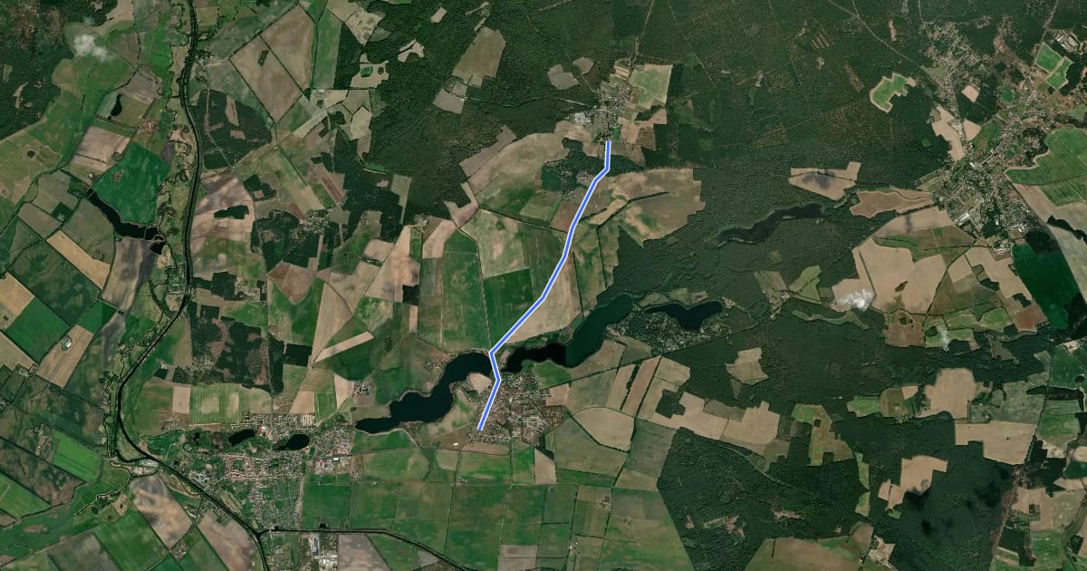Маршрут Liebenwalde (76) - Liebenwalde (77) на спутниковом снимке