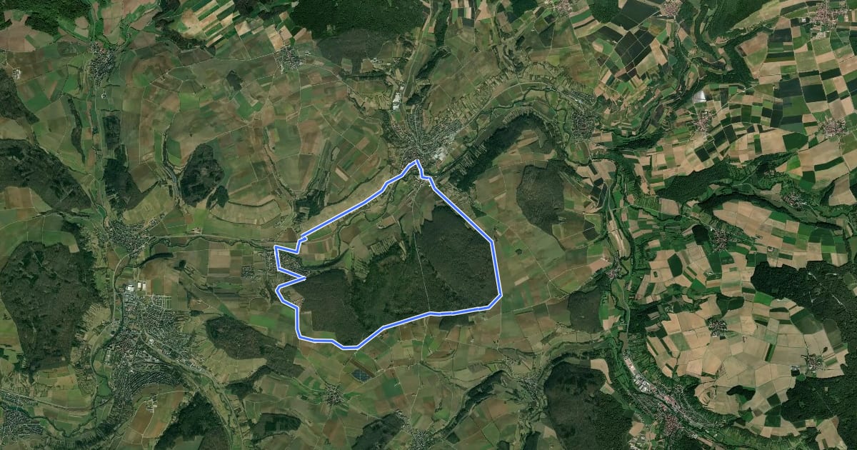 Маршрут Liebliches Taubertal 25 Sonnenuhren und Brücken на спутниковом снимке