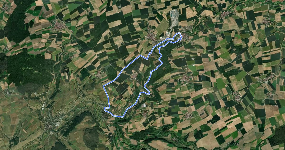 Маршрут Liebliches Taubertal 26 Zur St. Kunigunde на спутниковом снимке