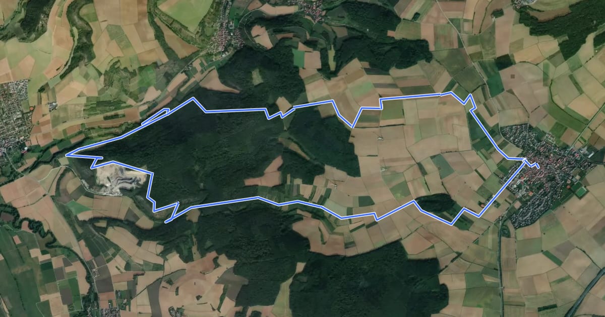 Маршрут Liebliches Taubertal – Rundwanderweg 8 – Ins Welzbachtal на спутниковом снимке
