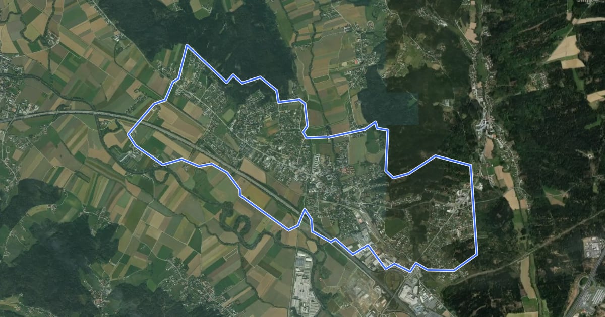 Маршрут Liebocher Rundwanderweg на спутниковом снимке