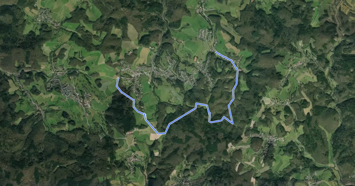 Маршрут Liederweg Teil II на спутниковом снимке