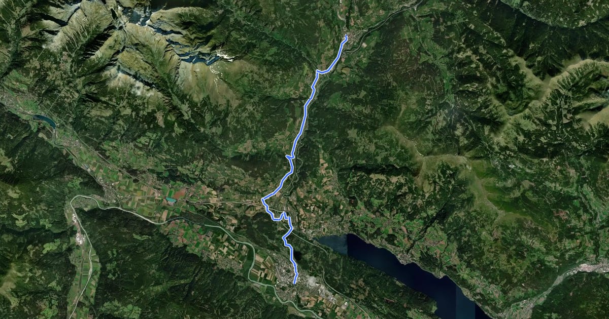 Маршрут Lieserweg на спутниковом снимке