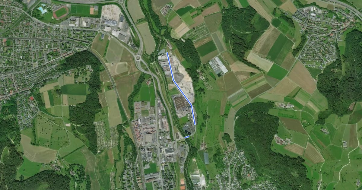 Маршрут Liestal - Füllinsdorf на спутниковом снимке