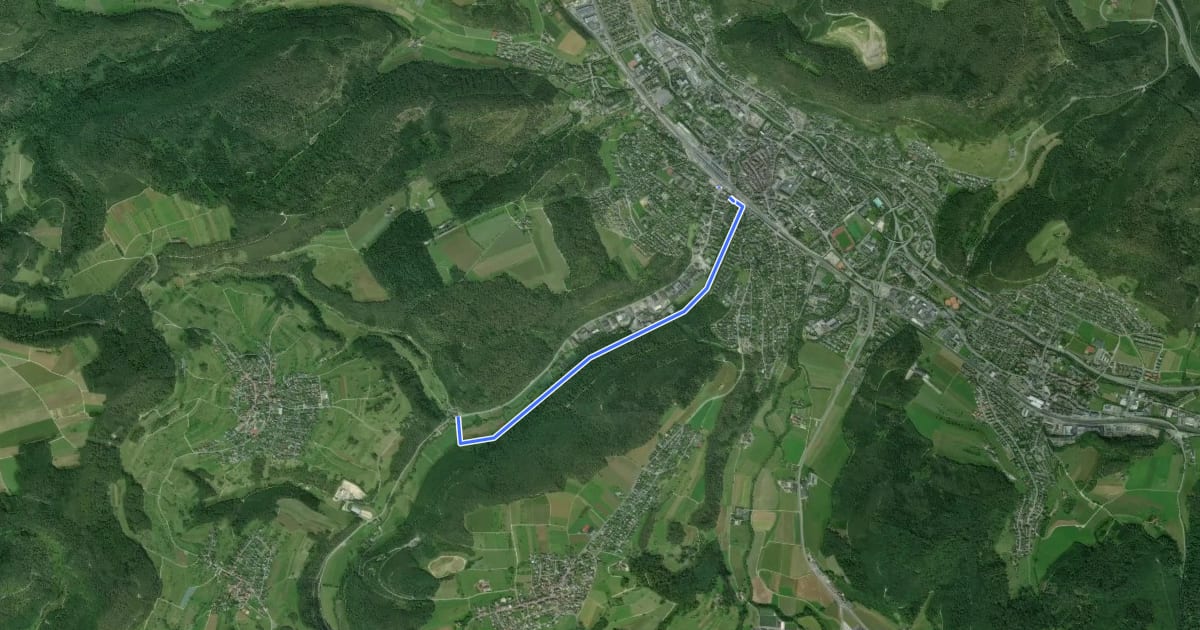 Маршрут Liestal - Neu-Nuglar на спутниковом снимке