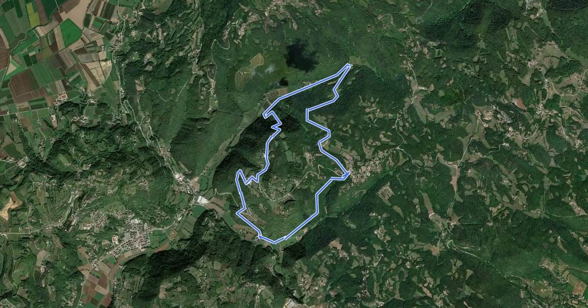 Маршрут Life+ Zovencedo Calto San Gottardo на спутниковом снимке