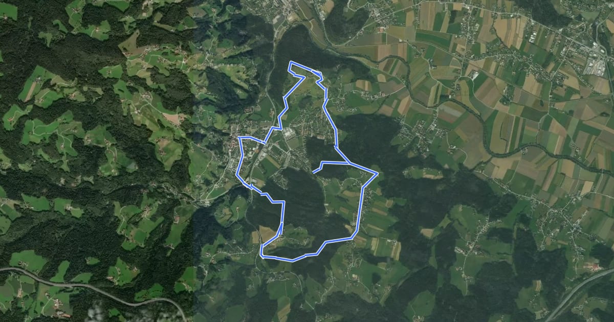 Маршрут Ligister Keltenweg на спутниковом снимке