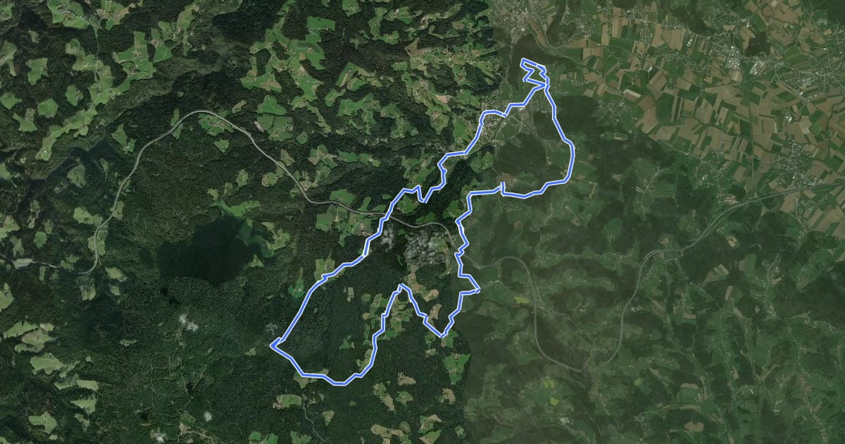 Маршрут Ligister Rundwanderweg 17 на спутниковом снимке