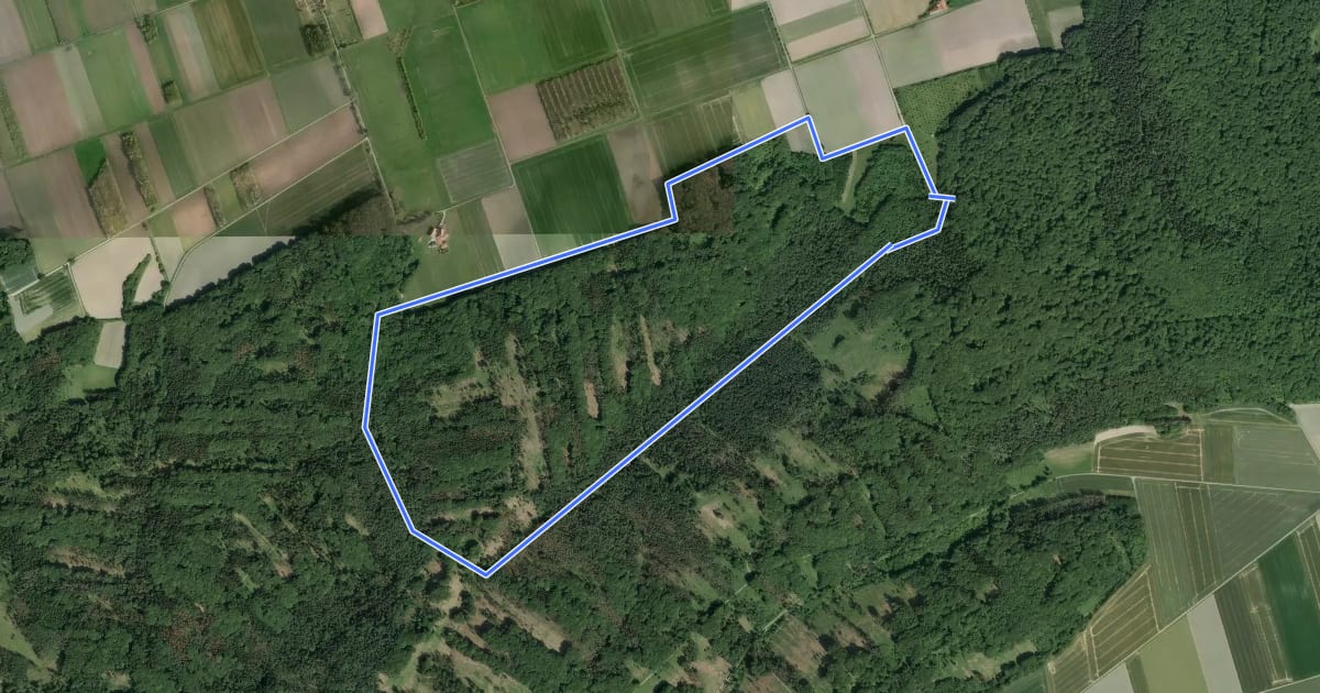 Маршрут Lila gestrichelte Route - Stemweder Berg на спутниковом снимке