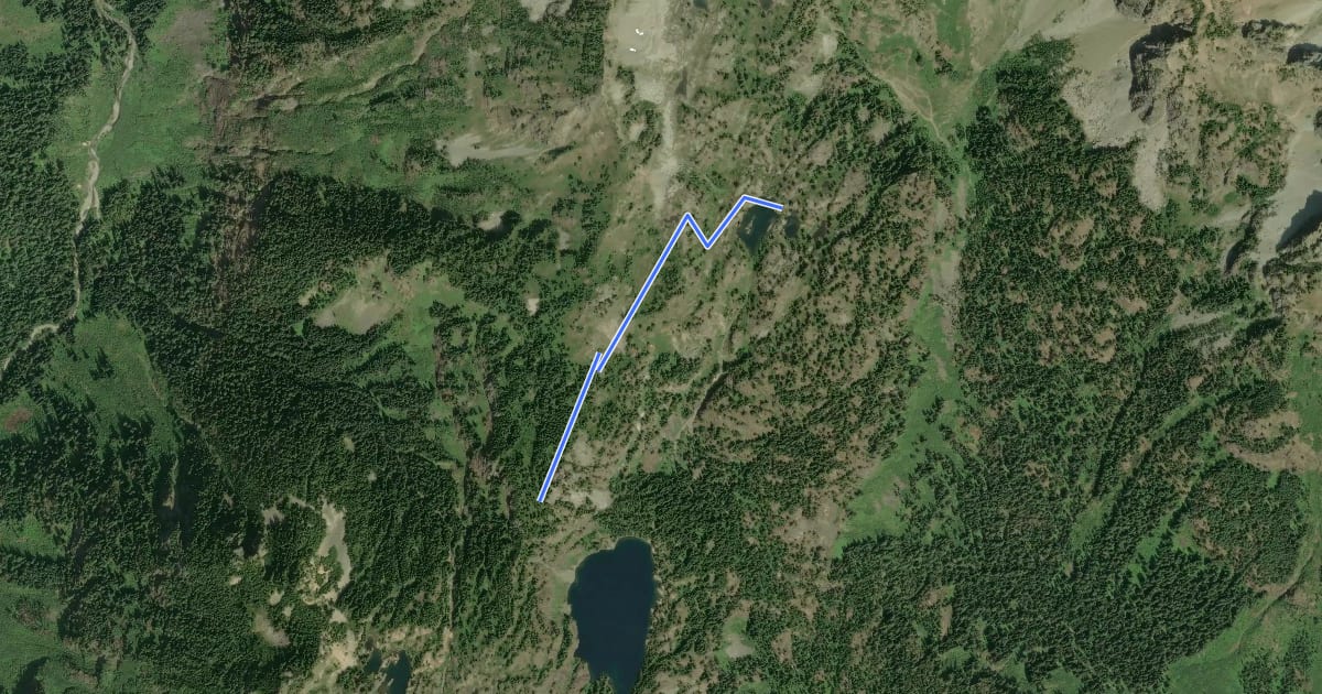 Маршрут Lila Lake Trail на спутниковом снимке