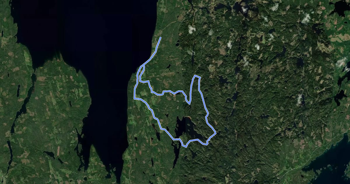 Маршрут Lilla Kungsleden на спутниковом снимке
