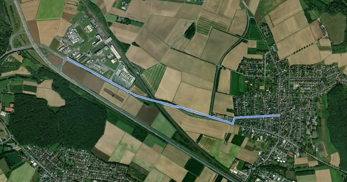 Маршрут Limburg Süd (ICE) - Lindenholzhausen на спутниковом снимке