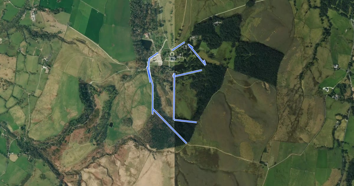 Маршрут Lime Avenue Ponds Walk на спутниковом снимке