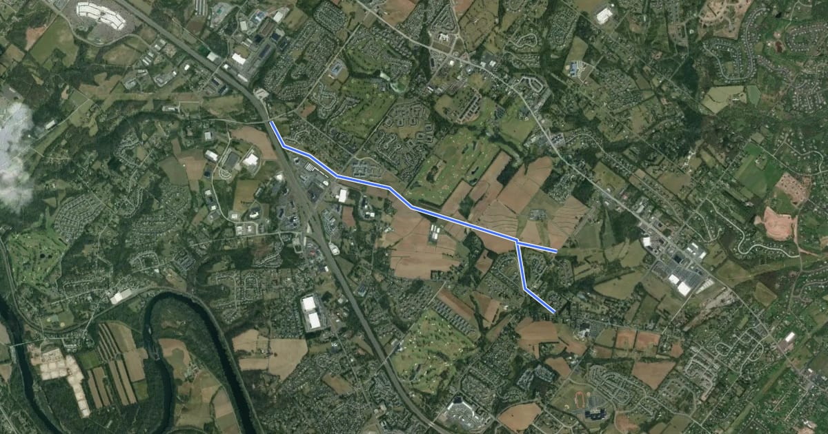 Маршрут Limerick Trail на спутниковом снимке