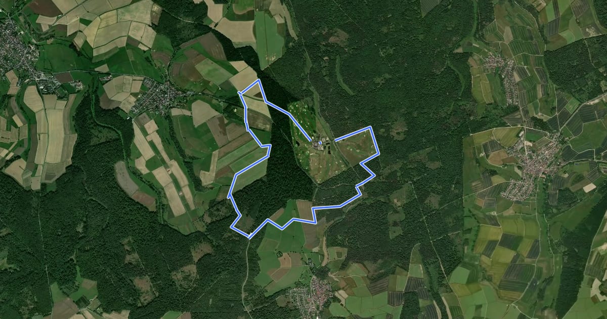 Маршрут Limesspur Villa Rustica на спутниковом снимке