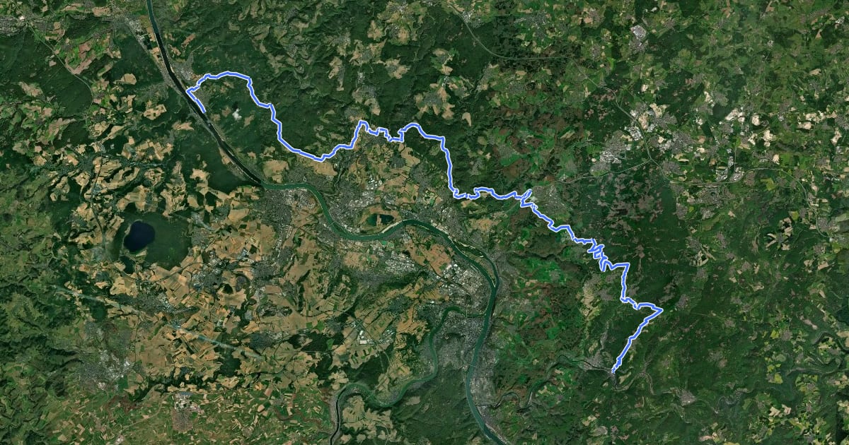 Маршрут Limeswanderweg [Westerwald] на спутниковом снимке