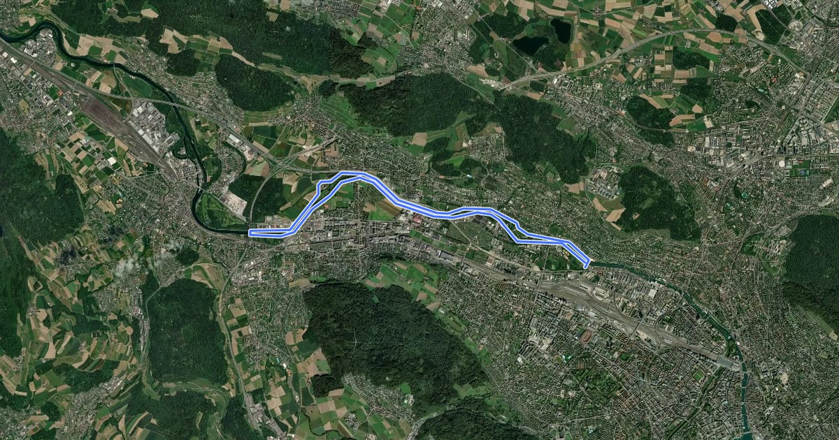Маршрут Limmat-Uferweg на спутниковом снимке