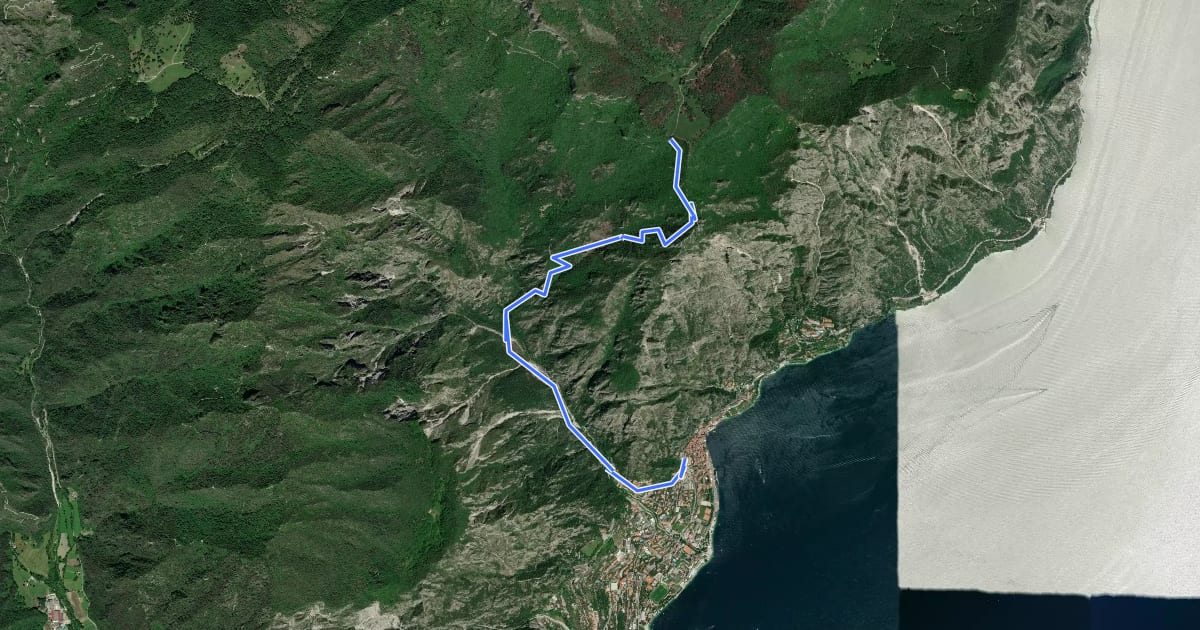 Маршрут Limone sul Garda - Cima di Mughera на спутниковом снимке