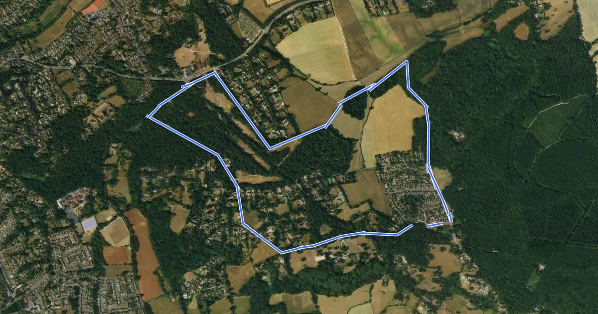 Маршрут Limpsfield common and the Carpenters Arms Walk, Harewoods на спутниковом снимке