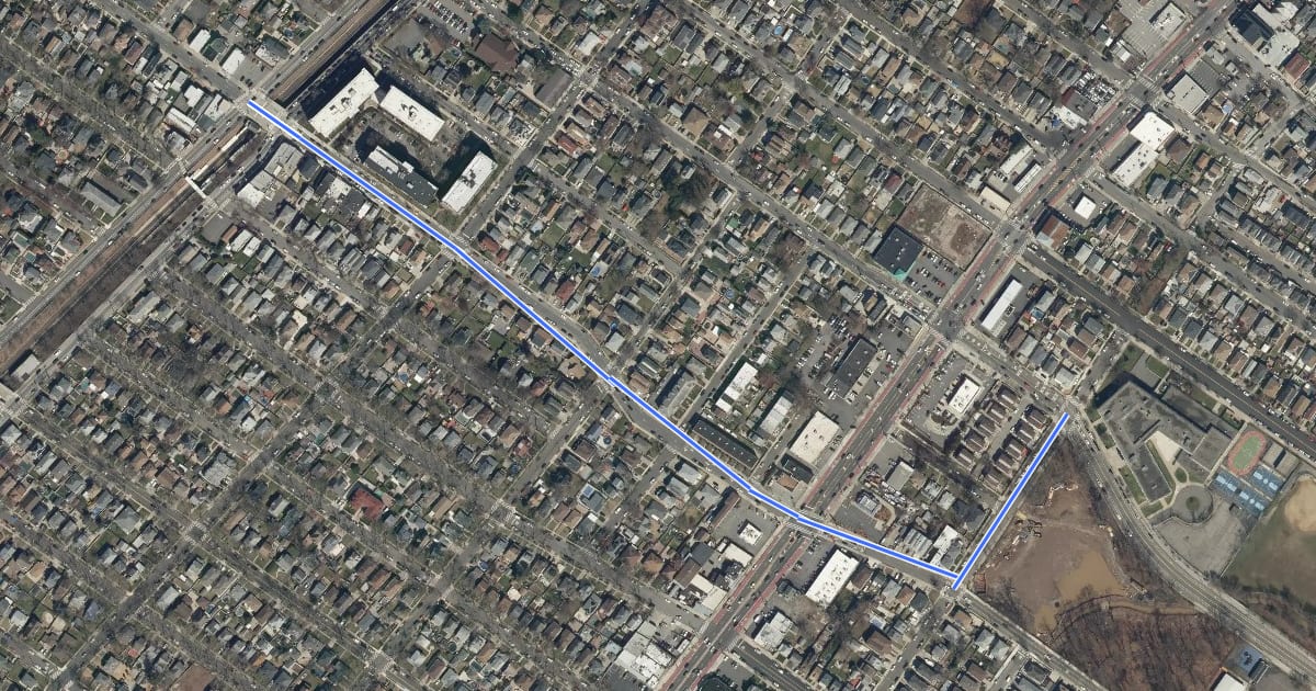 Маршрут Lincoln Avenue на спутниковом снимке