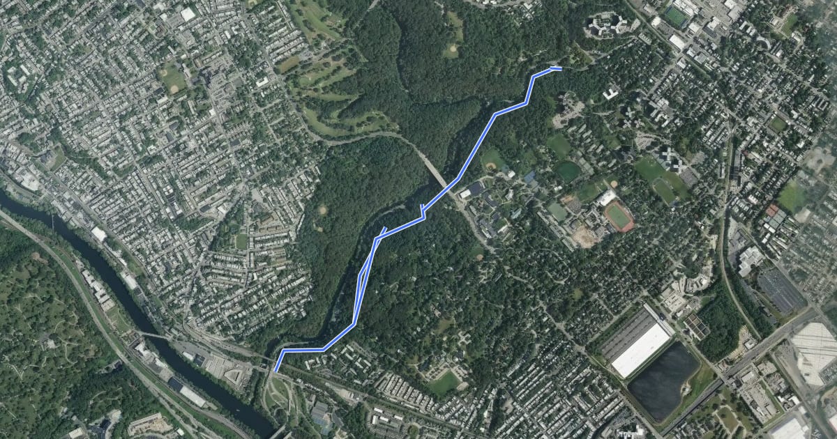 Маршрут Lincoln Drive Trail на спутниковом снимке