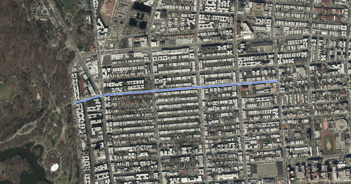 Маршрут Lincoln Road на спутниковом снимке