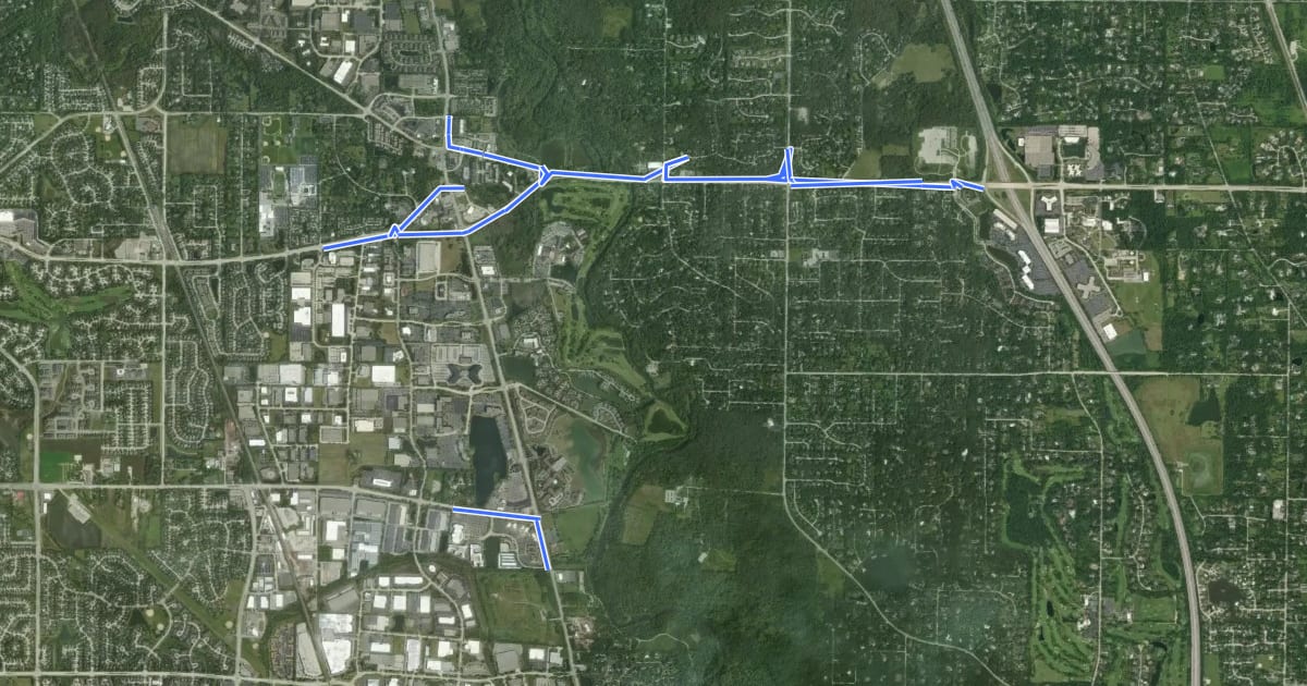 Маршрут Lincolnshire Bike Paths на спутниковом снимке