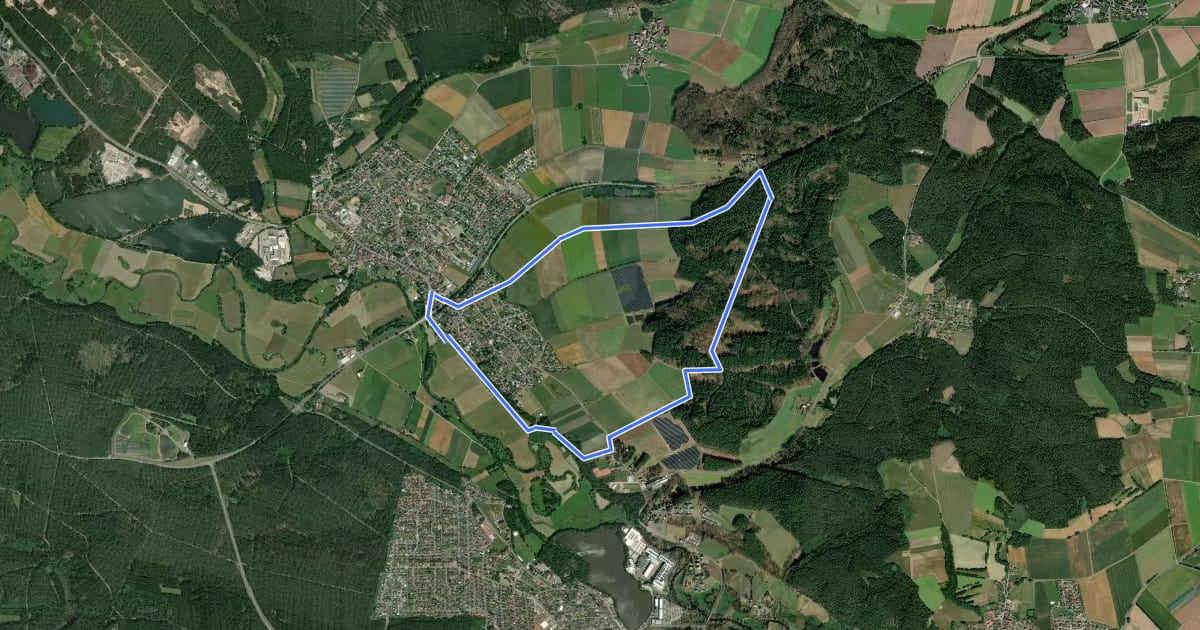 Маршрут Lindachrundweg на спутниковом снимке