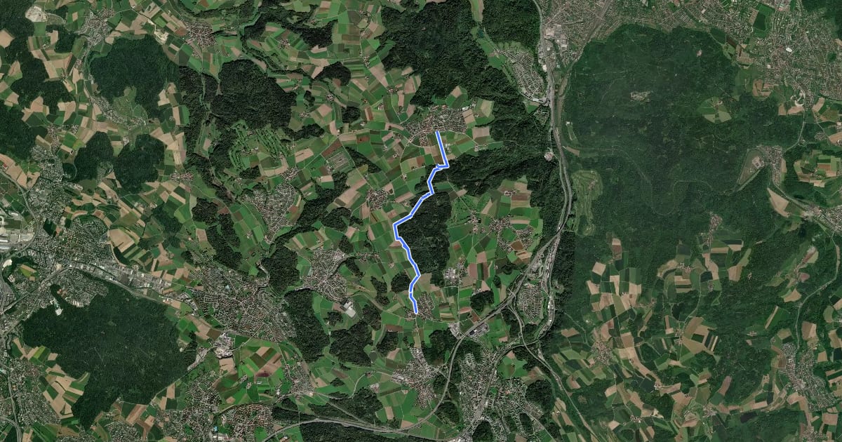 Маршрут Lindau - Brütten Bus на спутниковом снимке