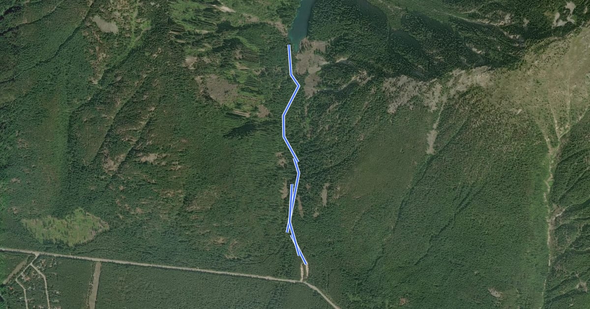 Маршрут Lindeman Lake Trail на спутниковом снимке