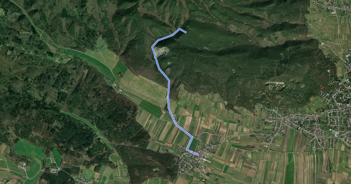 Маршрут Lindenberg - Großau - Vöslauerhütte на спутниковом снимке