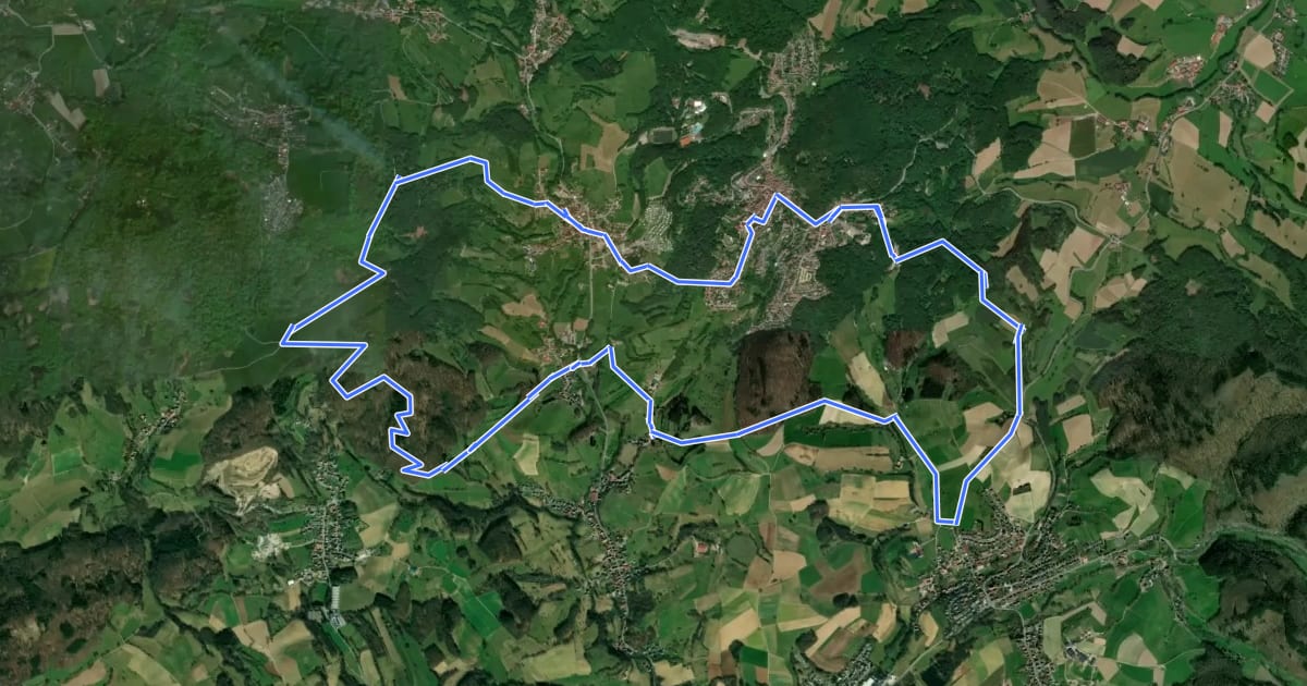 Маршрут Lindenfels 1 на спутниковом снимке