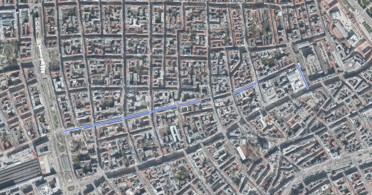 Маршрут Lindengasse на спутниковом снимке