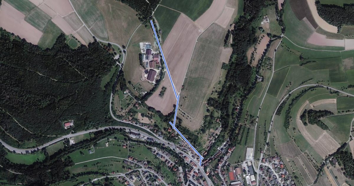 Маршрут Lindenhof - Ebhausen Lammbrücke на спутниковом снимке