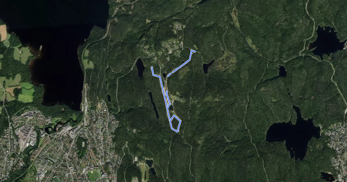 Маршрут Linderudkollen skisenter на спутниковом снимке